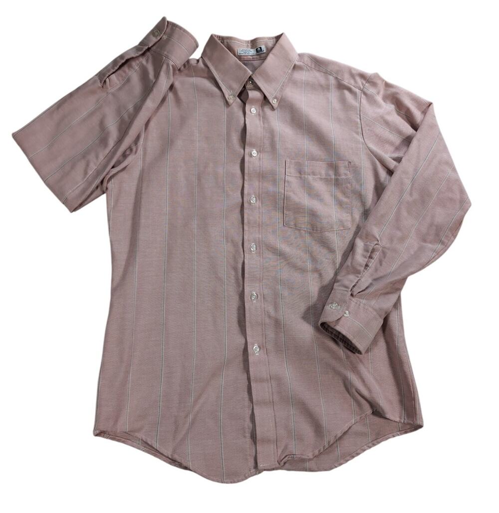 Vintage American Craftsmen Dress Shirt Mens 15.5 32/33 Made USA Red Check